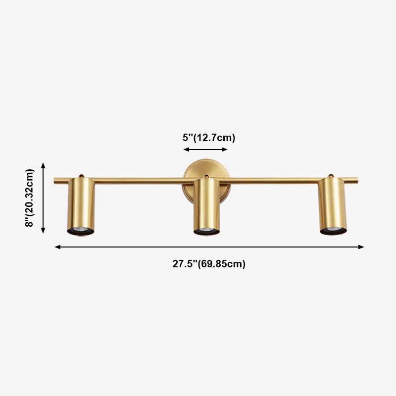Multi -lichten cilinder wandverlichting moderne metalen wand gemonteerd verlichtingsarmatuur in messing