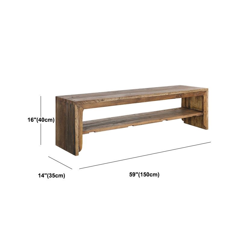 Solid Wood TV Stand Console Industrial Style 1-shelf TV Stand - Brown