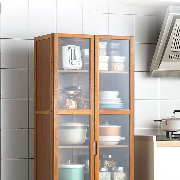 Modern Solid Wood Sideboard Table 30-inch Sideboard in Brown