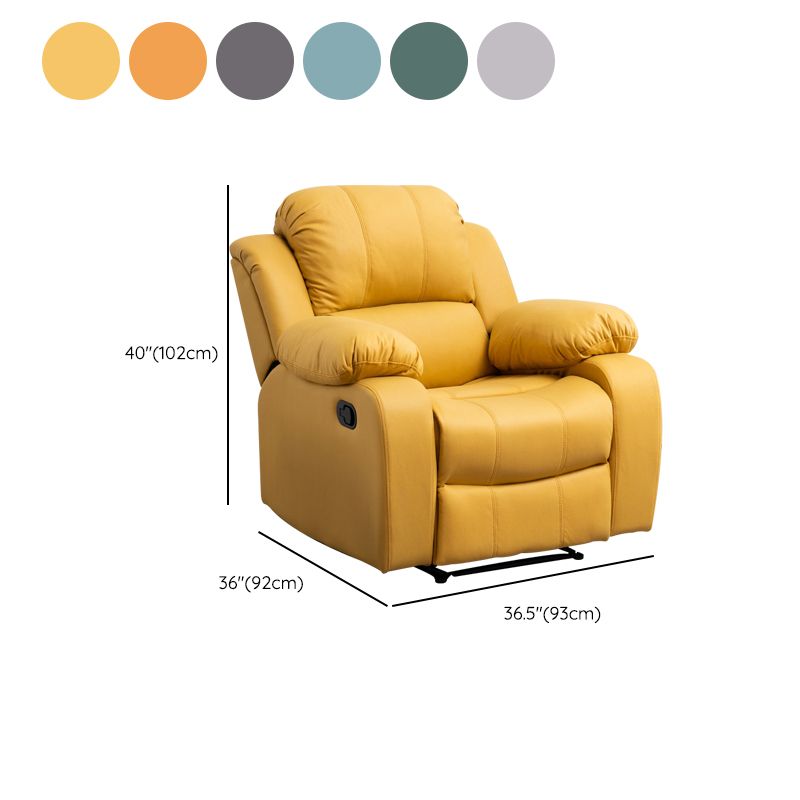 Contemporary Home Theater Recliner Solid Color Metal Rocking Manual-Push Botton