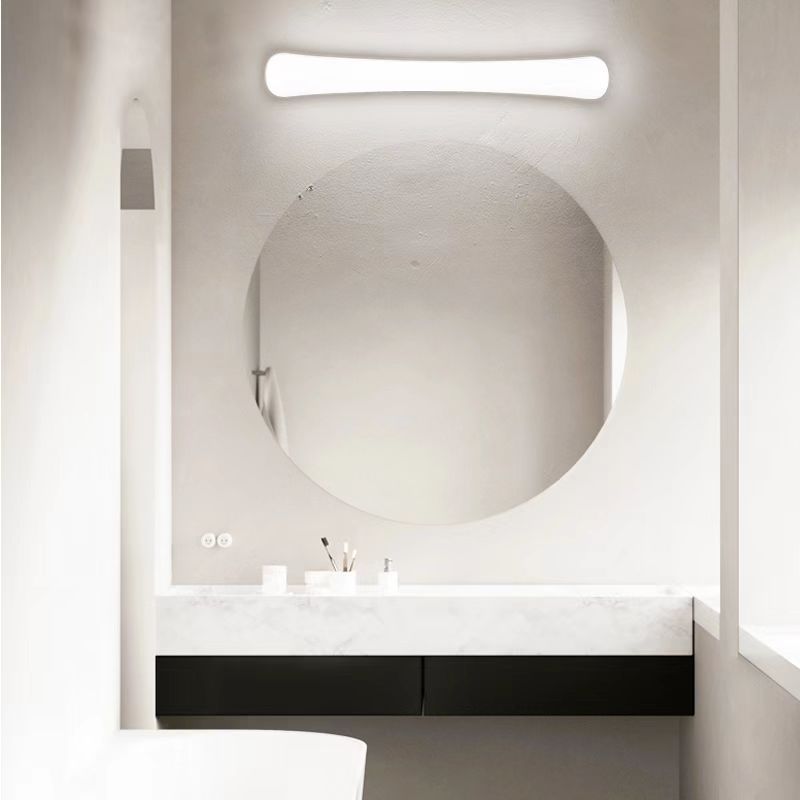 Modern Plastic Vanity Light Straight 1 Light Mirror Light in White for Bathroom