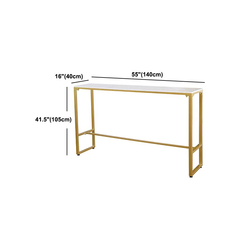 Stone Top Bar Counter Rectangle Contemporary Bar Counter with Trestle Base