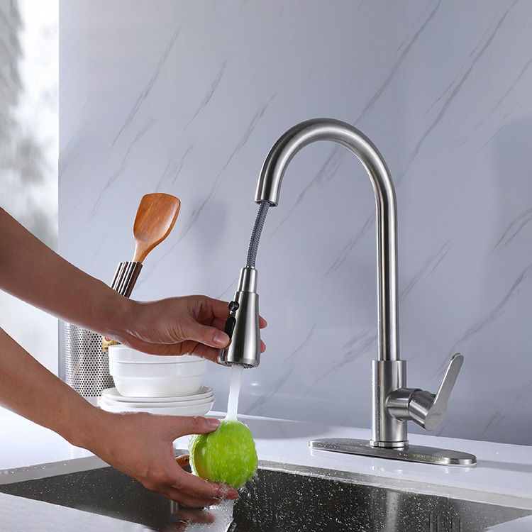 Kitchen Faucet Smoked Pull Rod Handle Cold and Hot Controlled Kitchen Faucet