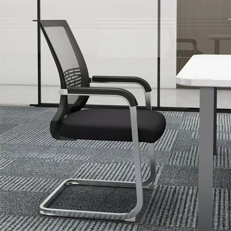 Mid Back Home Office Chair Chrome Frame Black Breathable Air Grid Chair