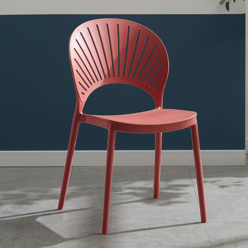 Scandinavian Matte Finish Plastic Dining Chair Home Stacking Side Chair