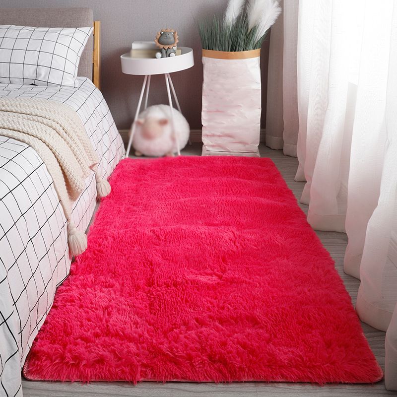 Moderne Feste Farbe Plüsch Teppich Polyester Freier Teppich Waschbar Teppich für Schlafzimmer