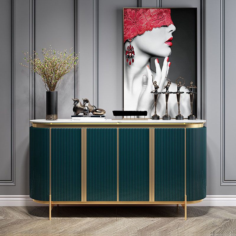 Glam Style Stone 35.4"H Sideboard Buffet Door Dining Room Buffet Server