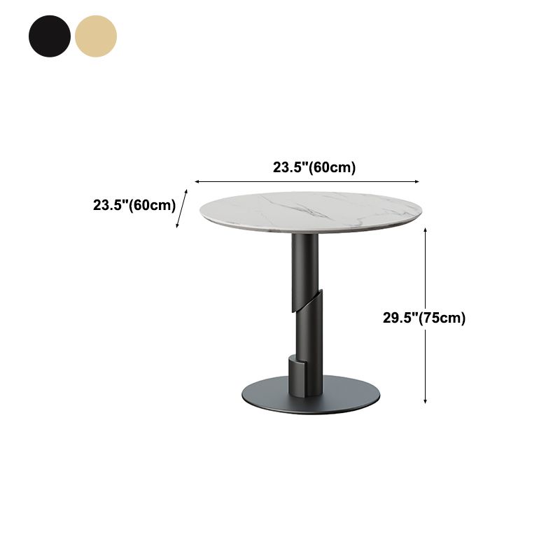 Traditional Luxury Dining Table White Stone Center Top Round Dining Table