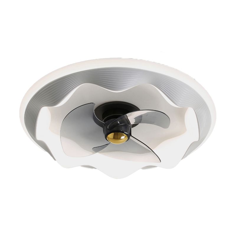 Round Modern Ceiling Fan Mount Metal and Acrylic LED Fan Ceiling Light