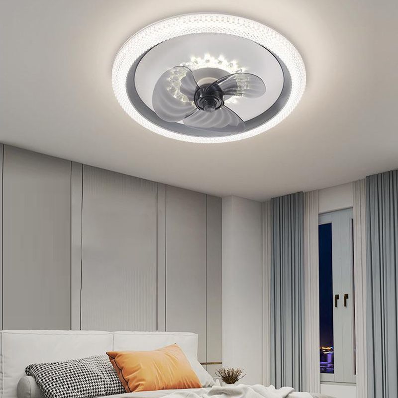 3-Blade Modernism Ceiling Fan Polish Finish LED Fan with Light for Home