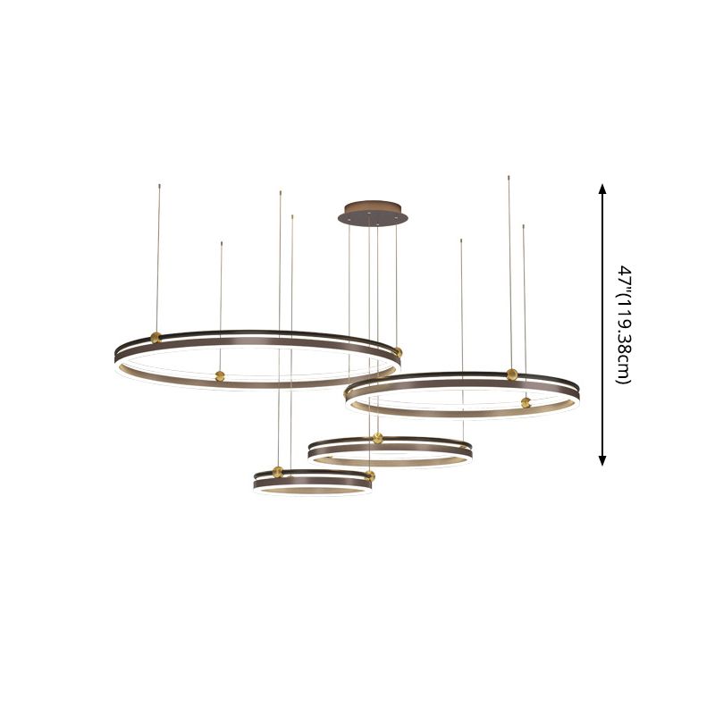 Metal Multi-Tier Chandelier Light Fixture Modern Style LED Coffee Chandelier Pendant Light