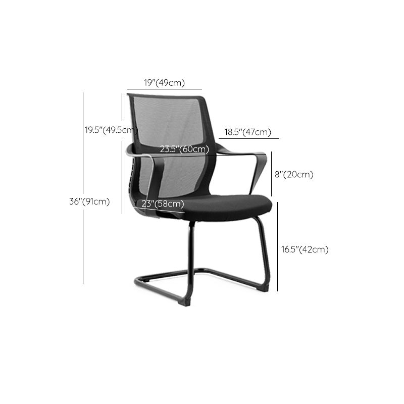 Modern Style Office Chair Mid Back Fixed Arms Ergonomic Mesh Task Chair