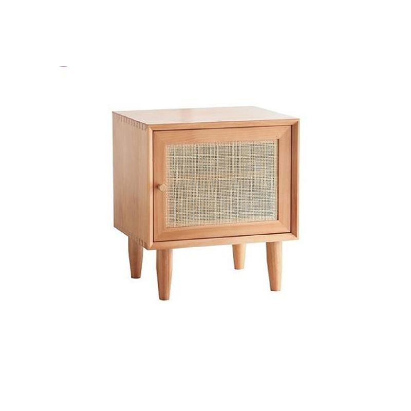 Rattan Bedside Table Modern Minimalist Bed Nightstand with Legs