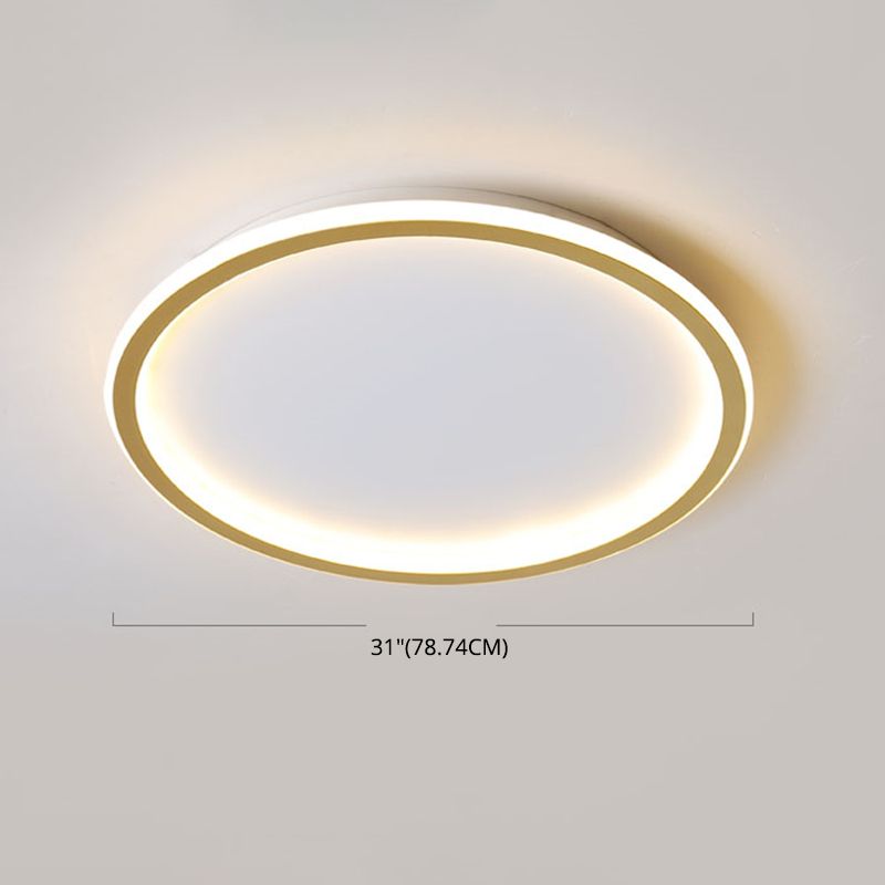 Minimalism Aluminum LED Ceiling Mounted Light Circle 1-Light Flush Light for Bedroom