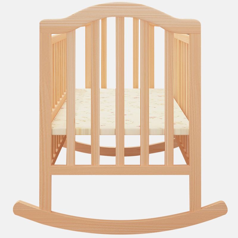 Traditional Solid Wood Crib Cradle Rocking Bedside Bassinet With Canopy