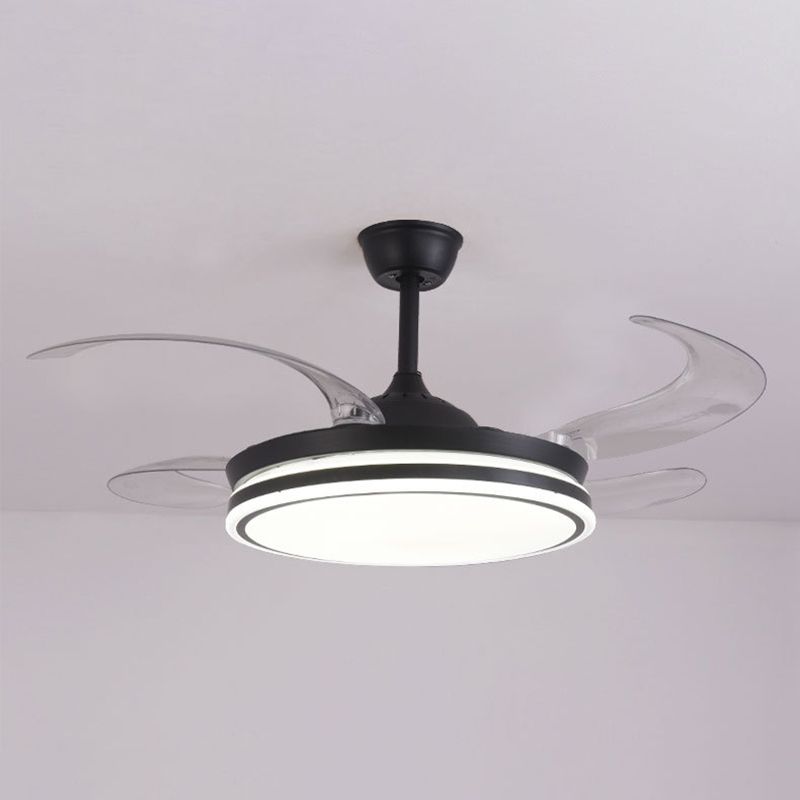 Contemporary Round LED Ceiling Fan Light Minimalism Flush Mount Light for Living Room