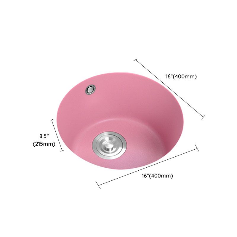 Quartz Kitchen Bar Sink Modern Pink Single Bowl Kitchen Bar Sink