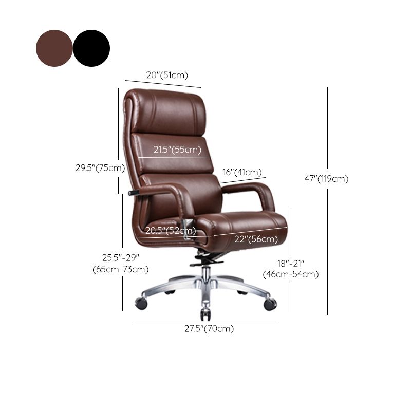 Modern Office Chair No Distressing Padded Arms Desk Chair with Wheels