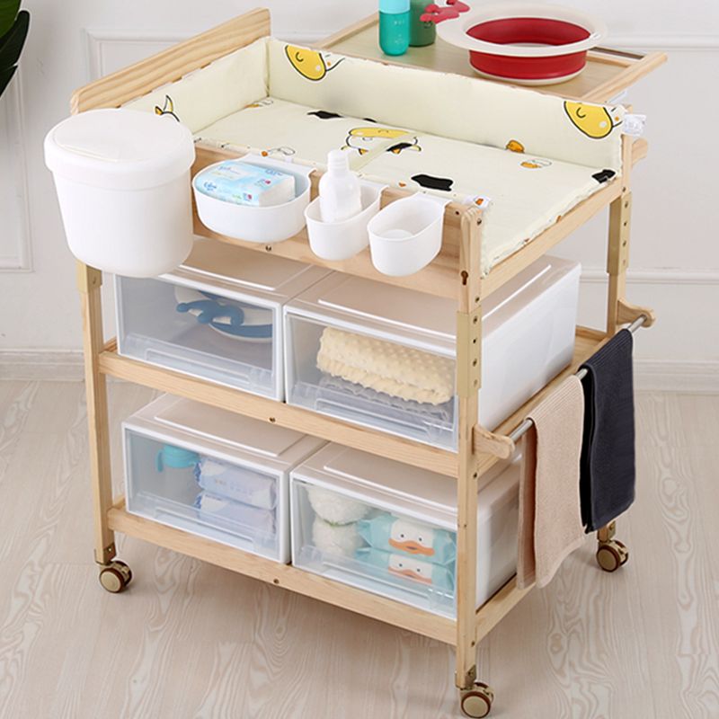 Wooden Baby Changing Table Modern Baby Changing Table with Safety Rails