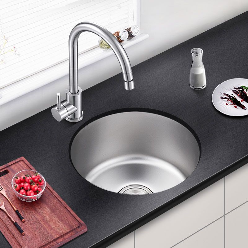 Contemporary Kitchen Sink Stainless Steel Kitchen Sink with Round Shape