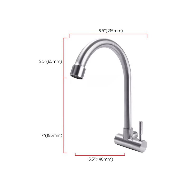 Modern Faucets 1-Handle and 1-Hole Single Level Stainless Steel Bar Faucet