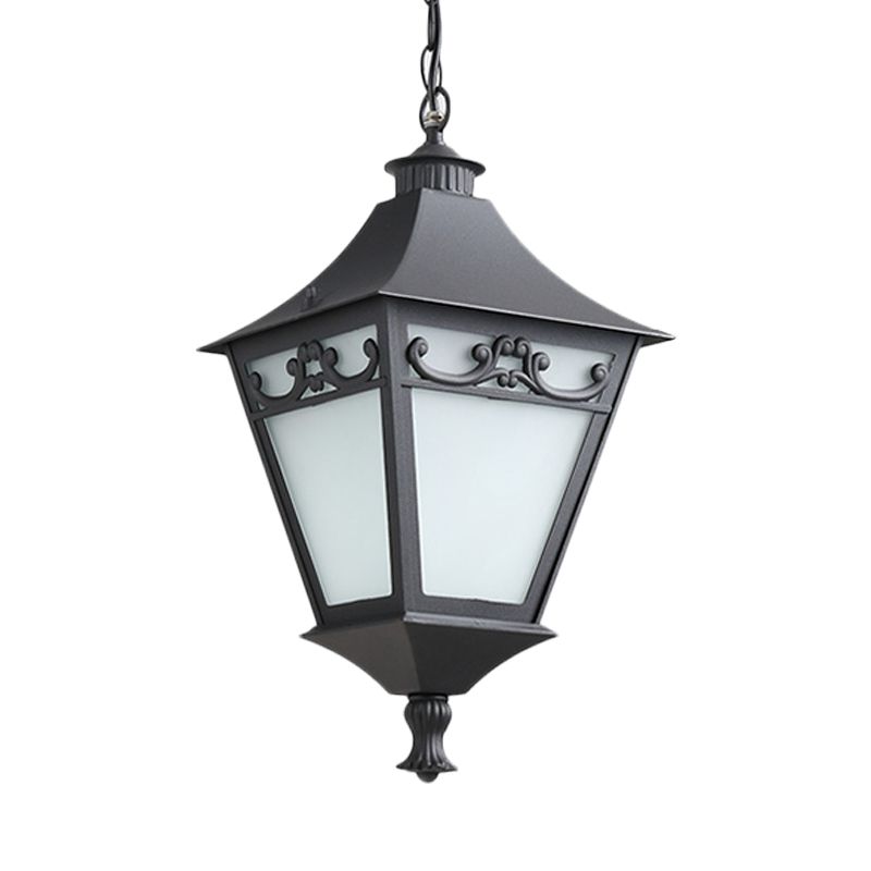 Black/Bronzo 1 Bulb Dropserve Bulb Rustic White Glass Lantern Appeding Soffio per corridoio