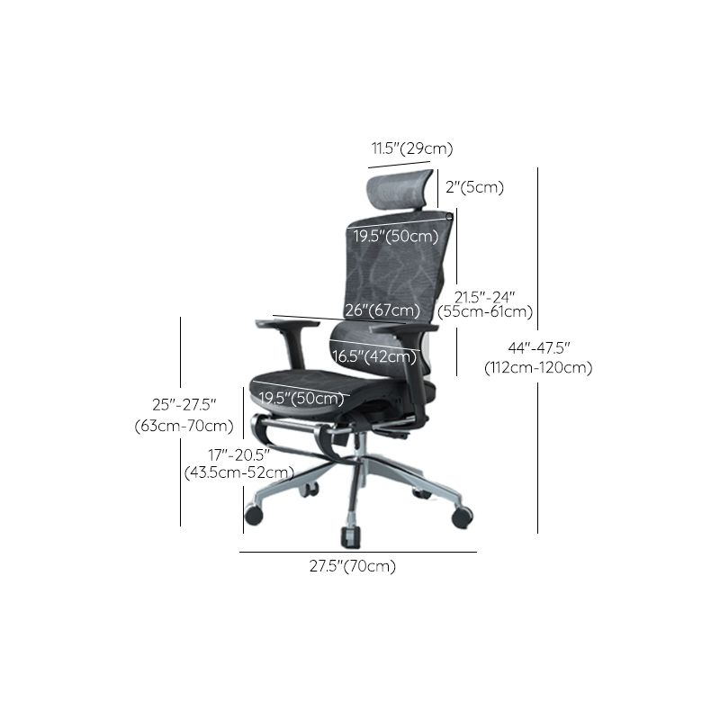 Modern Fixed Arms Desk Chair Height-adjustable Task Chair for Office