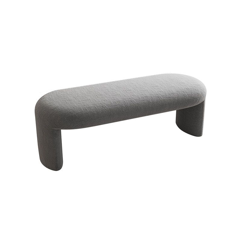 Contemporary Upholstered Bench Oval 17.5" Height Bedroom Bench with Legs