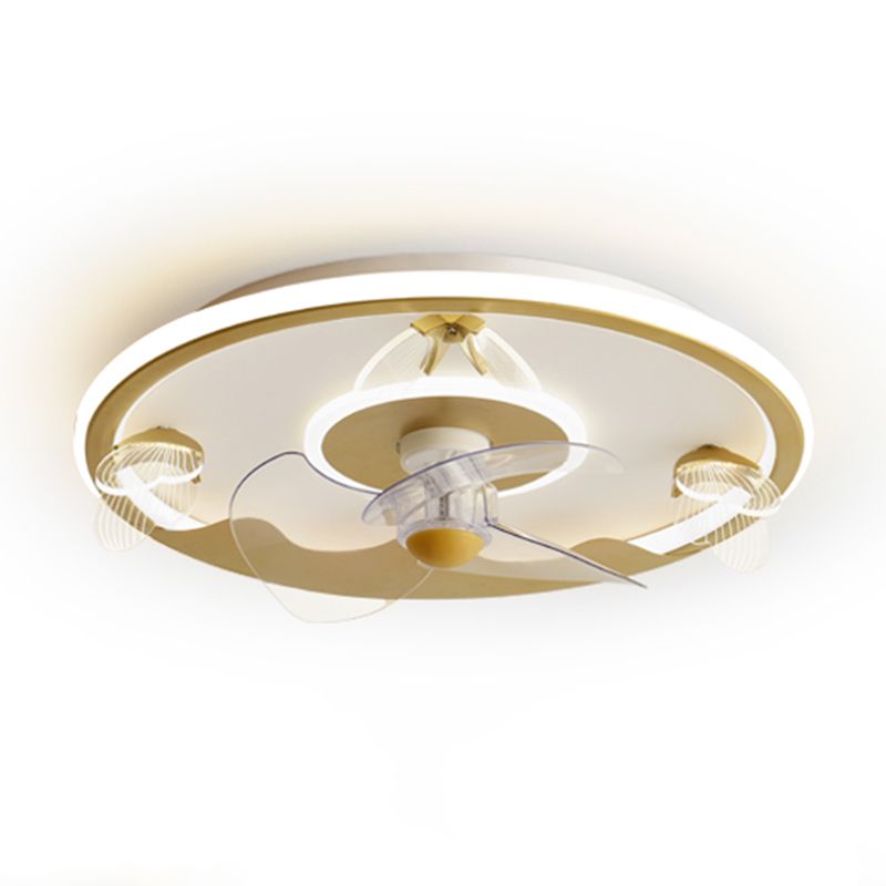 Butterfly Ceiling Fan Light LED Ceiling Mount Lamp with Acrylic Shade for Bedroom