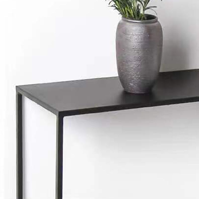 Contemporary Iron Accent Table with Frame Base and Rectangle Top