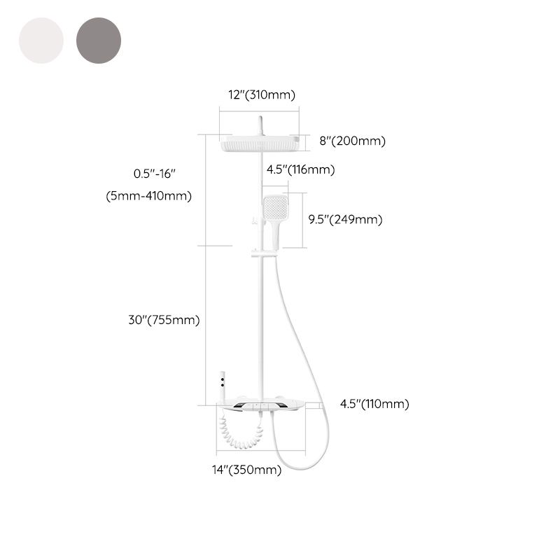 Modern Shower System Solid Color Thermostatic Bath Tub and Shower Head Set