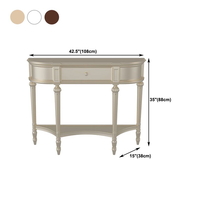 Birch Console Table with 4 Legs and Shelf 34.64" High Accent Table