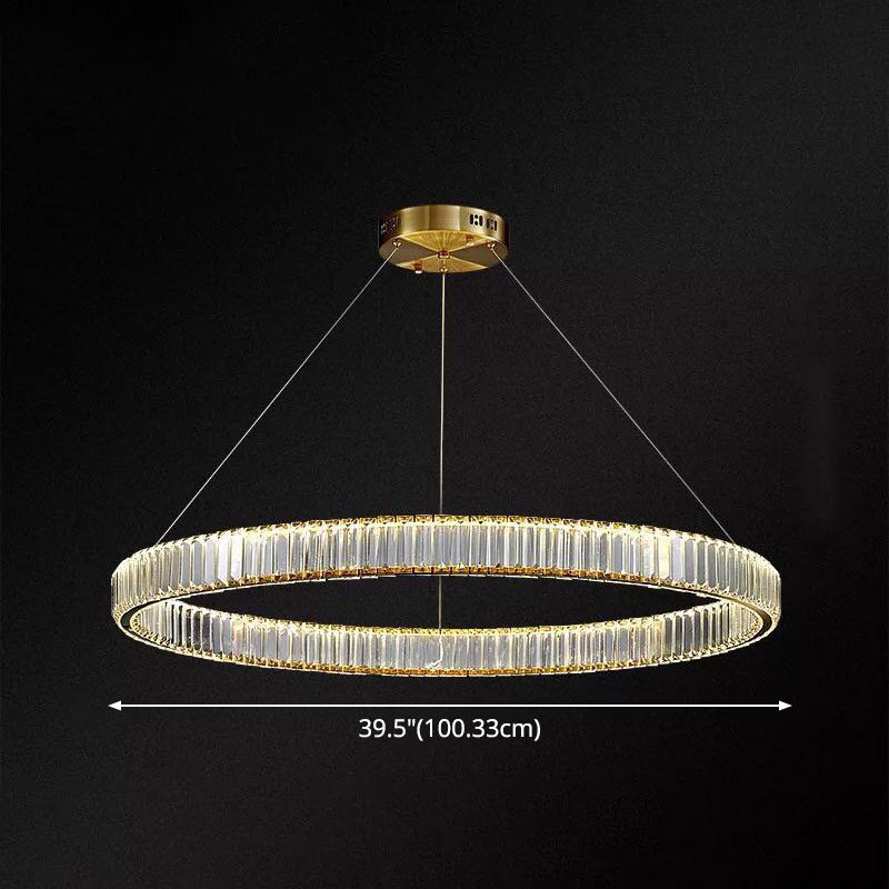 Ring à anneau ultra-moderne LED Chandelier LAMPE CRISTAL SUSPENSION PENDANT POUR LE SOIR