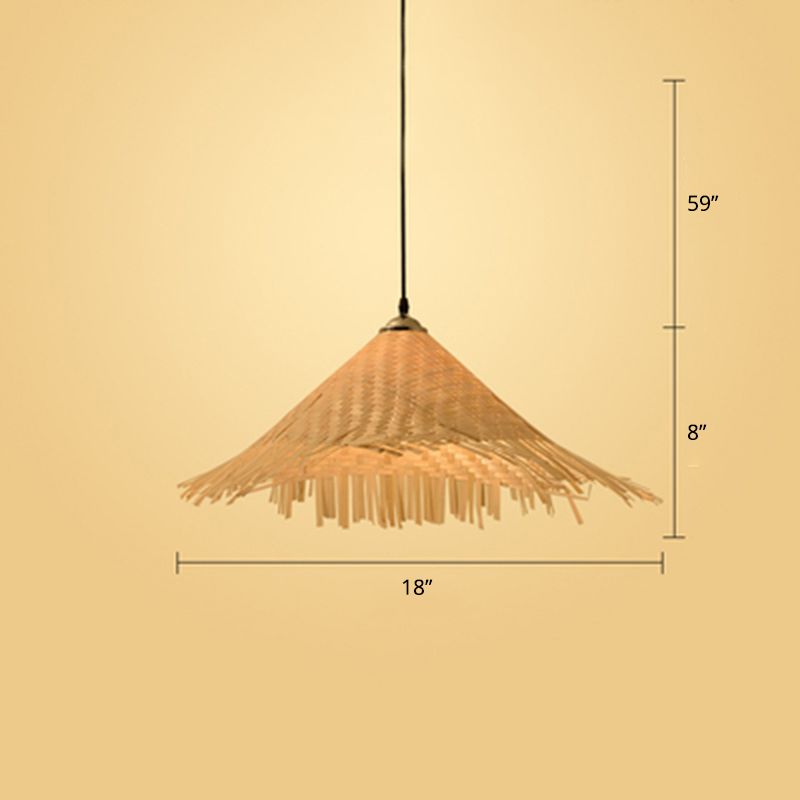 Forma a forma a sospensione Light Contemporary Bamboo Bamboo Sospensione a sospensione in legno