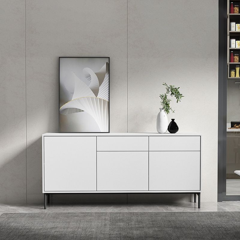 Contemporary Wood Sideboard Adjustable Shelves Dining Room Sideboard