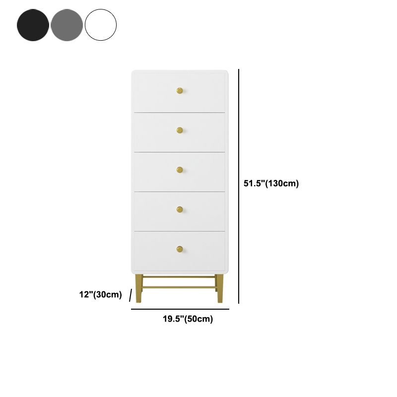 Vertical Wood Top Chest with Metal Legs Chest with Drawers for Bedroom