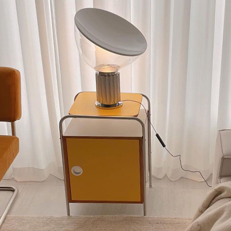 Contemporary Yellow Wooden Night Table with 1 Cabinet for Bedroom