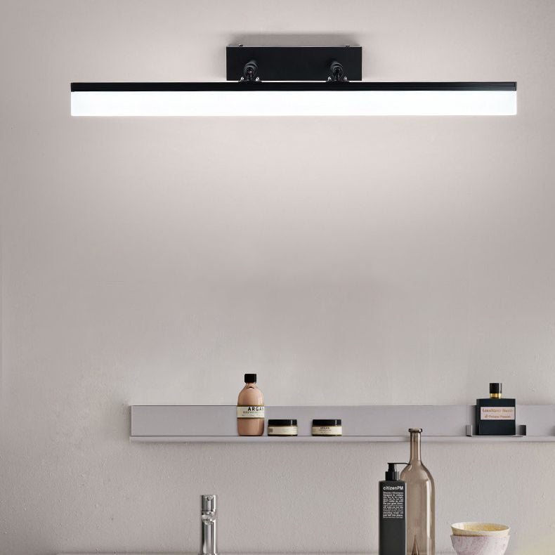 Modern Minimalist Style Rectangular Wall Mounted Mirror Front Acrylic Vanity Lighting Fixtures for Bathroom