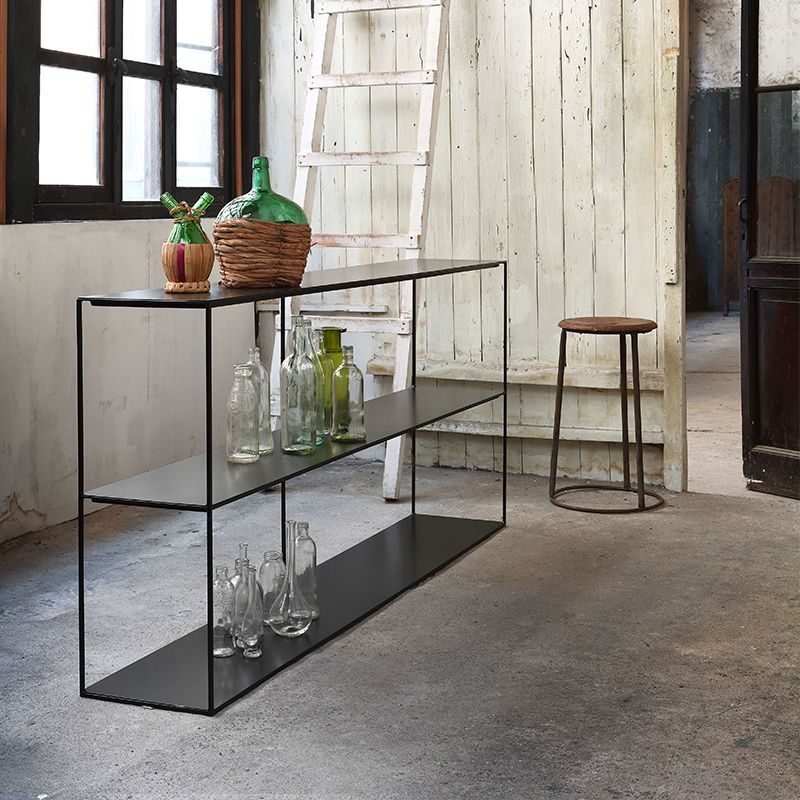 Ironcraft Console Table, 31" Hall Console Accent Table with Shelves