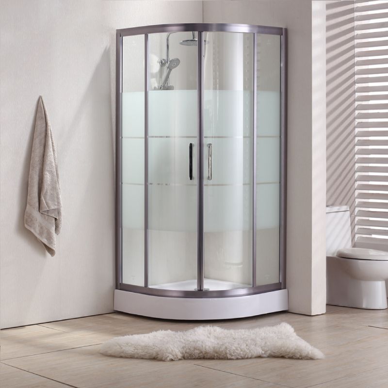 Modern Round Shower Stall Clear Tempered Bathroom Shower Stall