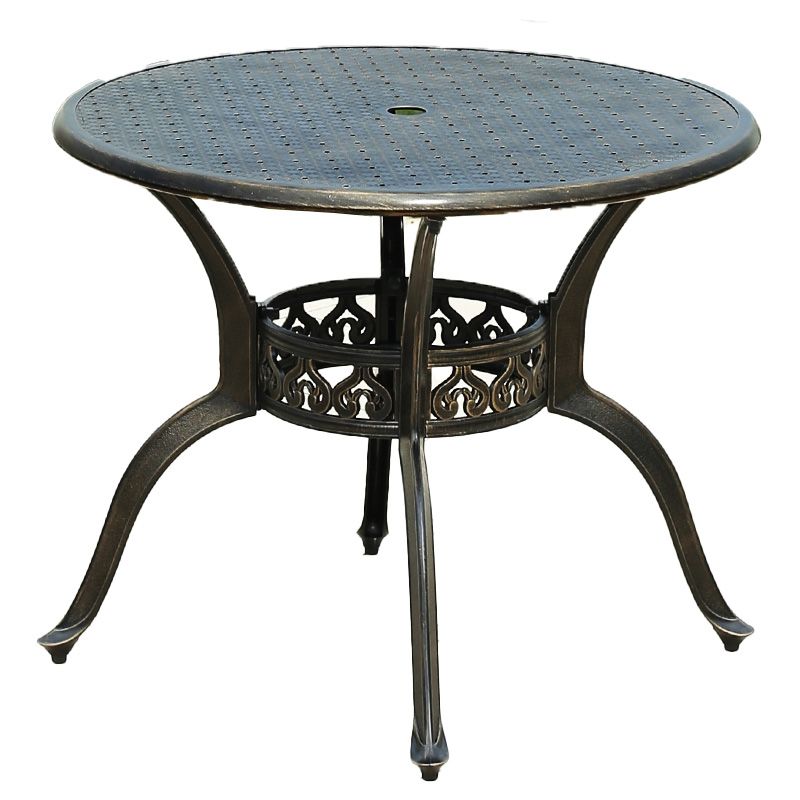 Metal Dining Table with Water Resistant Contemporary Patio Table