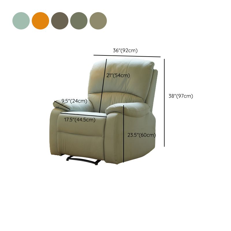 Solid Color Standard Recliner Leather Manial-Push Back Recliner Chair