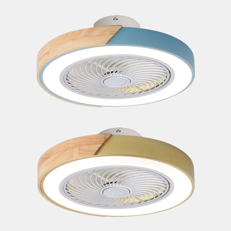 Macaron Plafond rond lampe en bois LED LED SEMI FUX ALIME MONTÉ