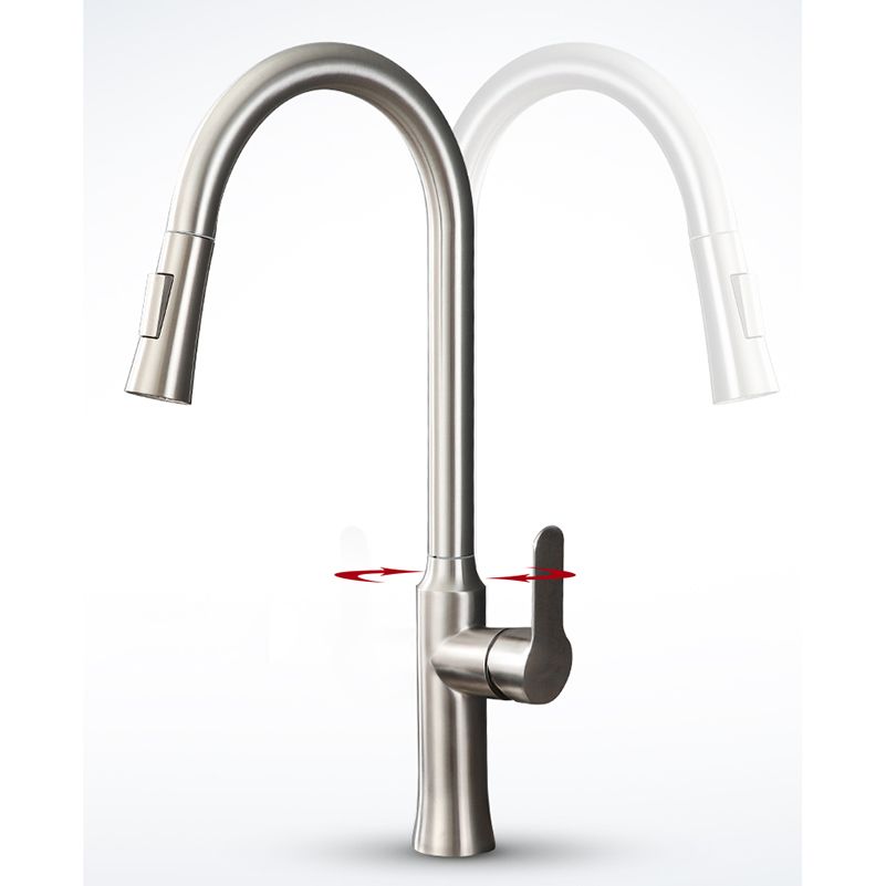 Contemporary Kitchen Faucet High Arch No Sensor with Pull Down Sprayer