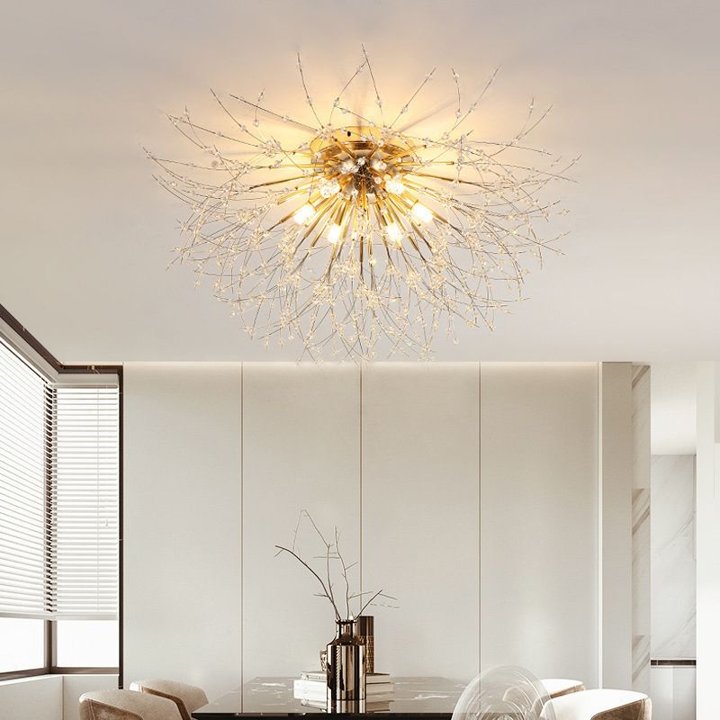 4/6-Light Modernism Golden Flush Mount Lighting LED Ceiling Light