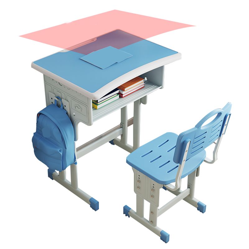 Wooden and Metal Writing Desk School Home Children Adjustable Study Desk