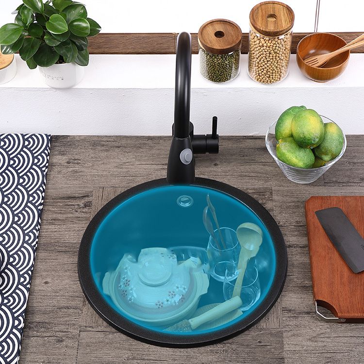 Quartz Kitchen Sink Modern Single Bowl Kitchen Sink with Round Shape