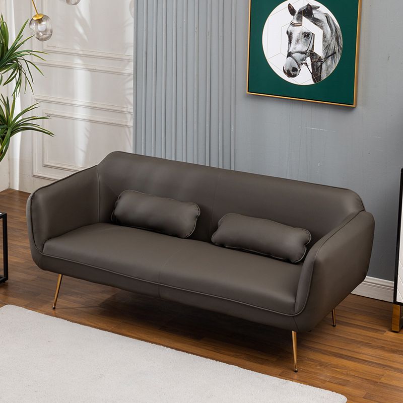 Contemporary Tight Back Loveseat Flared Arm Sofa with Metal Legs for Living Room