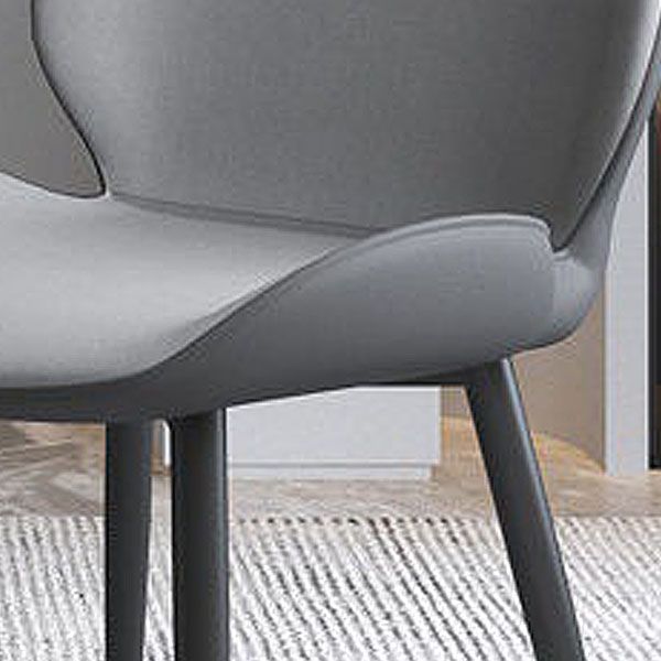 Contemporary Style Dining Chair Wingback Armless Chairs with Metal Legs for Kitchen