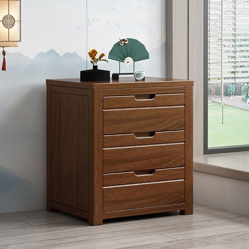 Modern Walnut Lingerie Chest Vertical Storage Chest Dresser with Drawers